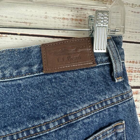 Women's VTG 90's LL Bean Red Blue Flannel Lined Relaxed Fit Denim Jeans Size 12P - Picture 5 of 8